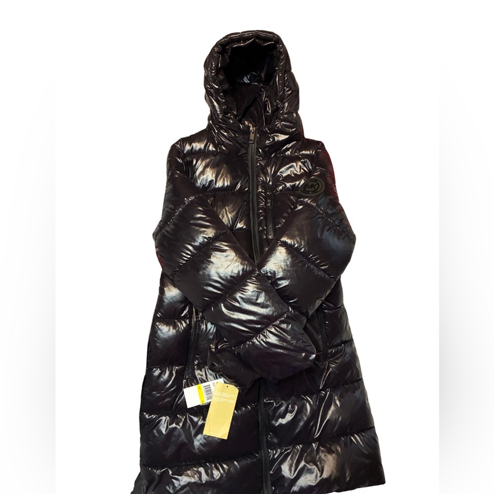 Michael Kors Glossy Black Puffer Coat
